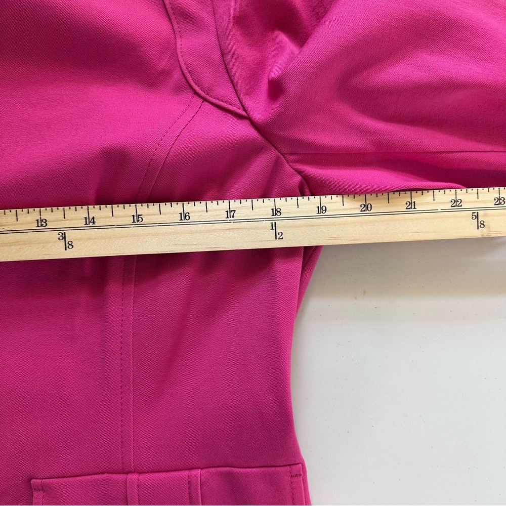 JONES NEW YORK SIGNATURE STRETCH Vibrant Pink Jacket Sz M Stand Collar - Picture 9 of 14